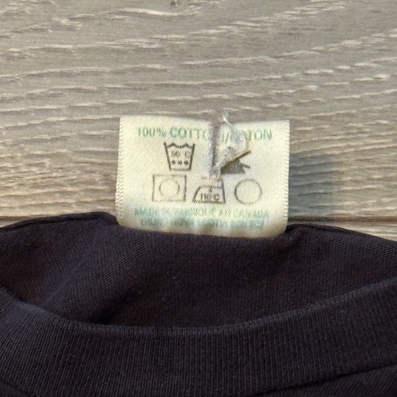 90s Single Stitch 100% Cotton Stanfields Blank Black Tee - Picture 4 of 4